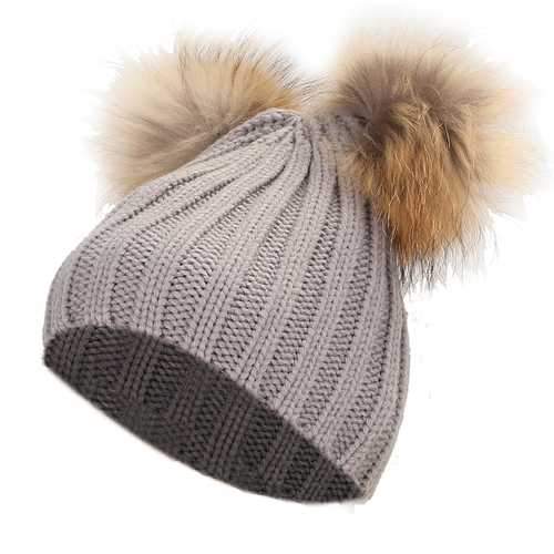 Thickening Warming  Double Fling Wool Knitted Hat Winter Ski Cap
