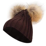 Thickening Warming  Double Fling Wool Knitted Hat Winter Ski Cap