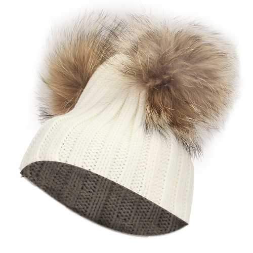 Thickening Warming  Double Fling Wool Knitted Hat Winter Ski Cap