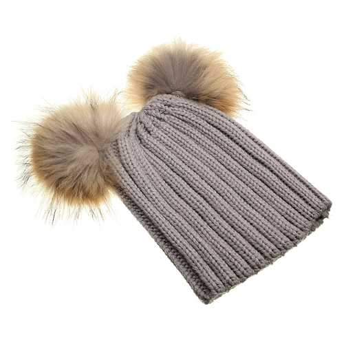 Thickening Warming  Double Fling Wool Knitted Hat Winter Ski Cap