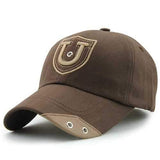 Unisex Cotton U Letter Embroidery Punching Hole Baseball Cap Adjustable Snapback Hat For Men Women