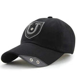 Unisex Cotton U Letter Embroidery Punching Hole Baseball Cap Adjustable Snapback Hat For Men Women