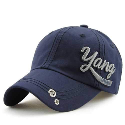 Unisex Cotton Embroidery Punching Hole Washed Baseball Cap Adjustable Snapback Hat For Men Women