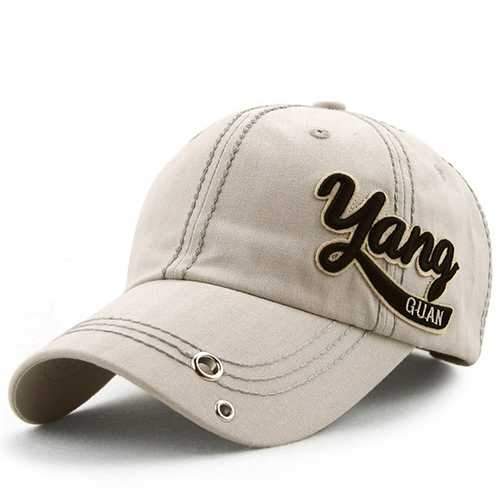 Unisex Cotton Embroidery Punching Hole Washed Baseball Cap Adjustable Snapback Hat For Men Women