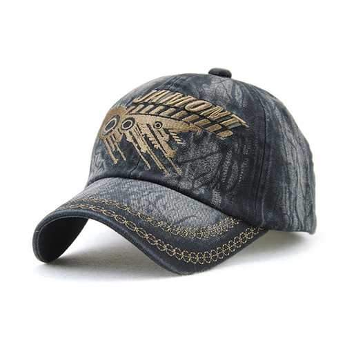 Unisex Cotton Washed Vintage Embroidery Baseball Cap Adjustable Golf Snapback Hat