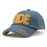 Unisex Cotton Blend TIDE Letter Embroidery Baseball Cap Adjustable Golf Snapback Hat For Men Women