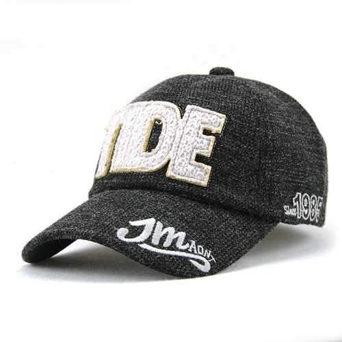 Unisex Cotton Blend TIDE Letter Embroidery Baseball Cap Adjustable Golf Snapback Hat For Men Women