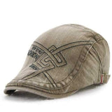 Unisex Cotton Washed Embroidery Beret Hat Duckbill Golf Buckle Visor Cabbie Cap
