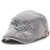 Unisex Cotton Washed Embroidery Beret Hat Duckbill Golf Buckle Visor Cabbie Cap