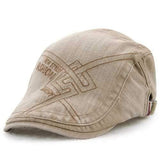 Unisex Cotton Washed Embroidery Beret Hat Duckbill Golf Buckle Visor Cabbie Cap
