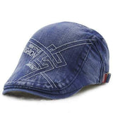 Unisex Cotton Washed Embroidery Beret Hat Duckbill Golf Buckle Visor Cabbie Cap