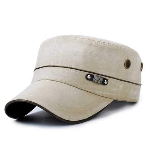 Unisex Cotton Washed Jeans Flat Hat  Vintage Military Style Army Flat Baseball Cap Adjustable