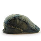 Mens Cotton Washed Embroidery Beret Hat Buckle Adjustable Paper Boy Newsboy Cabbie Cap