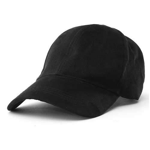 Unisex Faux Leather Suede Fitted Baseball Hat Adjustable Plain Sports Cap Visors