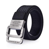 120CM Men Nylon Double Ring Alloy Buckle Belt