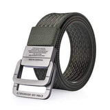 120CM Men Nylon Double Ring Alloy Buckle Belt