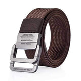120CM Men Nylon Double Ring Alloy Buckle Belt