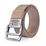 120CM Men Nylon Double Ring Alloy Buckle Belt