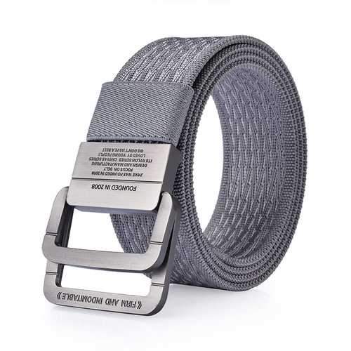 120CM Men Nylon Double Ring Alloy Buckle Belt