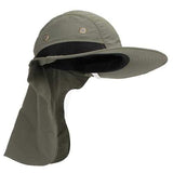 Unisex Boonie Snap Hat Brim Ear Neck Cover Sun Flap Cap Hunting Fishing Boating Hiking