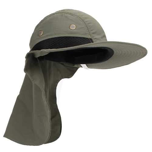 Unisex Boonie Snap Hat Brim Ear Neck Cover Sun Flap Cap Hunting Fishing Boating Hiking