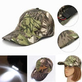 Unisex Sports LED Hat with 5LED Torch for Fishing Walking Running Camo Baseball Cap