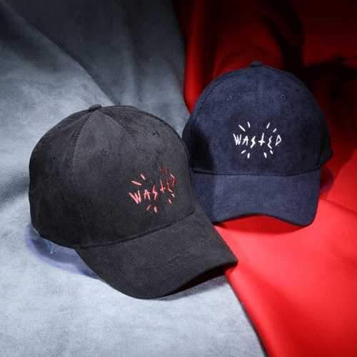 Women Letter Corduroy Embroidery Baseball Cap Men Adjustable Outdooors Sports Hip-hop Hat