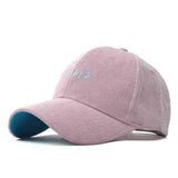 Women Letter Corduroy Embroidery Baseball Cap Men Adjustable Outdooors Sports Hip-hop Hat