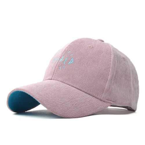 Women Letter Corduroy Embroidery Baseball Cap Men Adjustable Outdooors Sports Hip-hop Hat