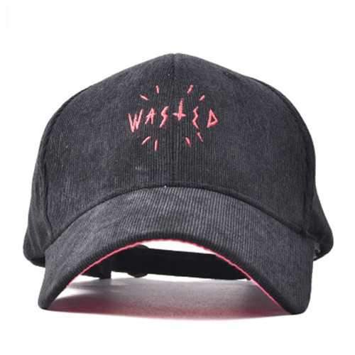 Women Letter Corduroy Embroidery Baseball Cap Men Adjustable Outdooors Sports Hip-hop Hat