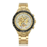 WINNER Fashion Shining Roman Numerals Mechanical Watch Luxury Golden Men Automatic Watch