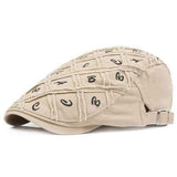 Men Cotton Grid Washed Beret Hat Buckle Adjustable Paper Boy Cabbie Golf Gentleman Caps