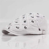 Men Cotton Grid Washed Beret Hat Buckle Adjustable Paper Boy Cabbie Golf Gentleman Caps