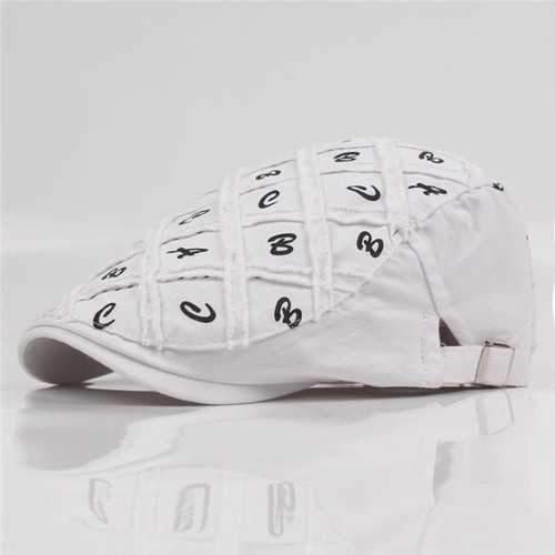 Men Cotton Grid Washed Beret Hat Buckle Adjustable Paper Boy Cabbie Golf Gentleman Caps