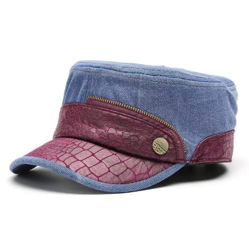 Mens Women Retro Cotton Plain Flat Vintage Cadet Solid Washed Cap Training Baseball Hats