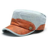 Mens Women Retro Cotton Plain Flat Vintage Cadet Solid Washed Cap Training Baseball Hats