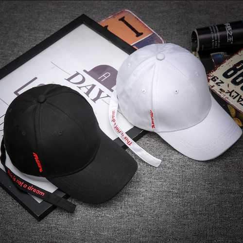 Unisex Men Women Letter Ribbon Sun Visor Peaked Cap Baseball Cap Hip-hop Hat