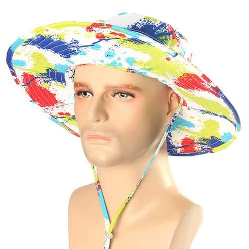 Men Women Foldable Camouflage Fisherman Hat Summer Wide Brim Couple Outdoor Fishing Visor Cap