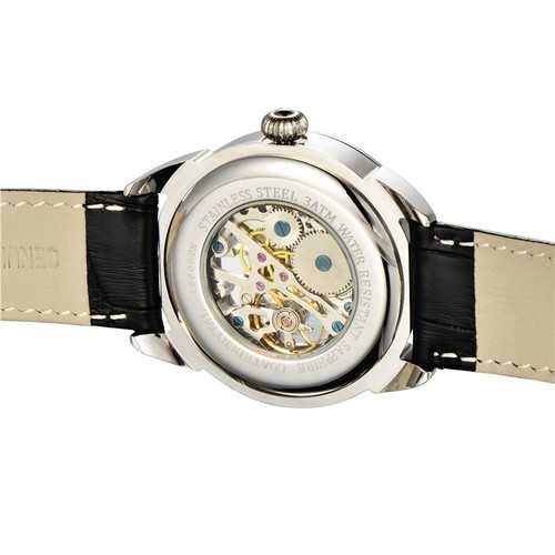 LYNDO Mechanical Watch Self-winding Leather Watch Band Fashion Classic Casual Men Watch