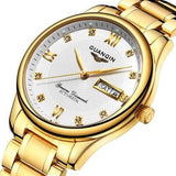 GUANQIN GJ16050 Luxury Men Mechanical Watch Gold Fine Steel Strap Automatic Wrist Watch