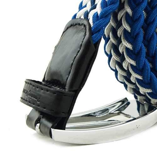 Men Women Stretch Braided Elastic Woven 115CM Leather Buckle Belt