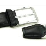 Men Women Stretch Braided Elastic Woven 115CM Leather Buckle Belt