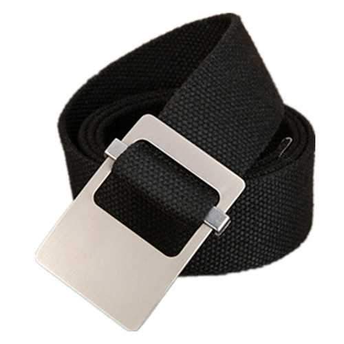 140CM Unisex Men Women Military Solid Belt Adjustable Buckle Weave Canvas Waistband Pants Strip