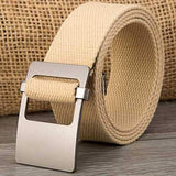 140CM Unisex Men Women Military Solid Belt Adjustable Buckle Weave Canvas Waistband Pants Strip