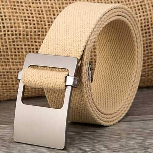 140CM Unisex Men Women Military Solid Belt Adjustable Buckle Weave Canvas Waistband Pants Strip