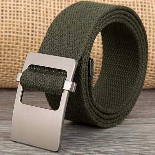 140CM Unisex Men Women Military Solid Belt Adjustable Buckle Weave Canvas Waistband Pants Strip