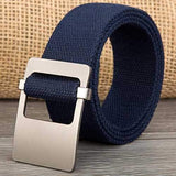 140CM Unisex Men Women Military Solid Belt Adjustable Buckle Weave Canvas Waistband Pants Strip