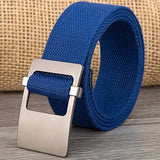 140CM Unisex Men Women Military Solid Belt Adjustable Buckle Weave Canvas Waistband Pants Strip