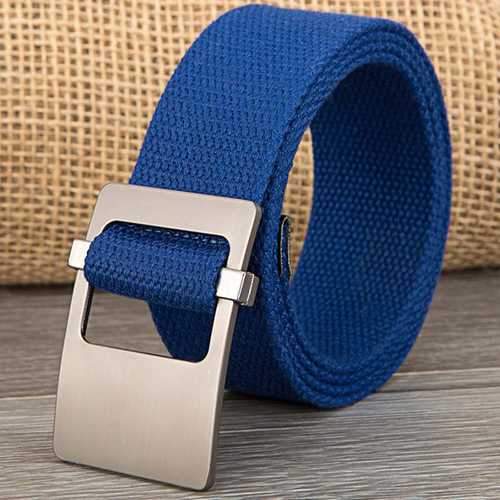 140CM Unisex Men Women Military Solid Belt Adjustable Buckle Weave Canvas Waistband Pants Strip