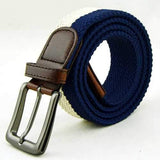 Mens Women Unisex Elastic Stretch Pin Buckle Belt Casual Weaving Jeans Waistband Strip